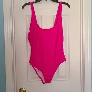 SHEIN Neon Pink one piece bathing suit